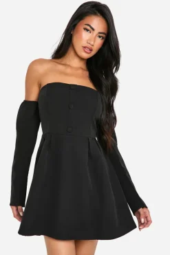 A-Line Bardot Long Sleeve Mini Dress | Nasty Gal