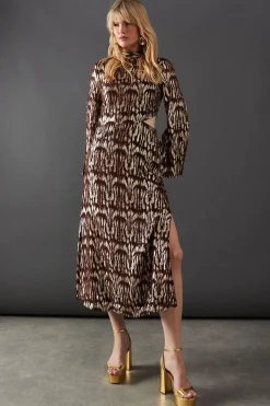 Animal Metallic Jacquard Midi Dress | Nasty Gal