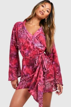 Animal Print Wrap Mini Dress | Nasty Gal