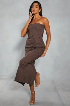 Bandeau Denim Maxi Dress | Nasty Gal