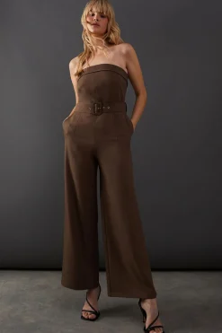 Bandeau Wide Leg Tailored Jumpsuit | Nasty Gal