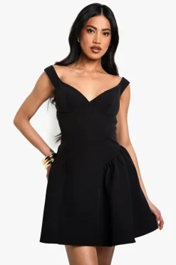 Bardot Structured Volume Skater Mini Dress | Nasty Gal