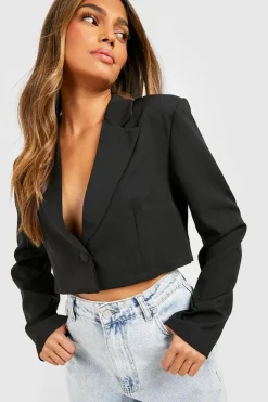 Basic Woven Relaxed Fit Crop Blazer | Nasty Gal