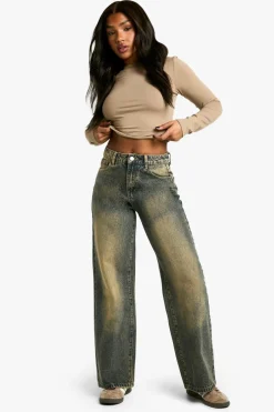 Basics Vintage Wash High Waisted Super Wide Leg Jeans | Nasty Gal