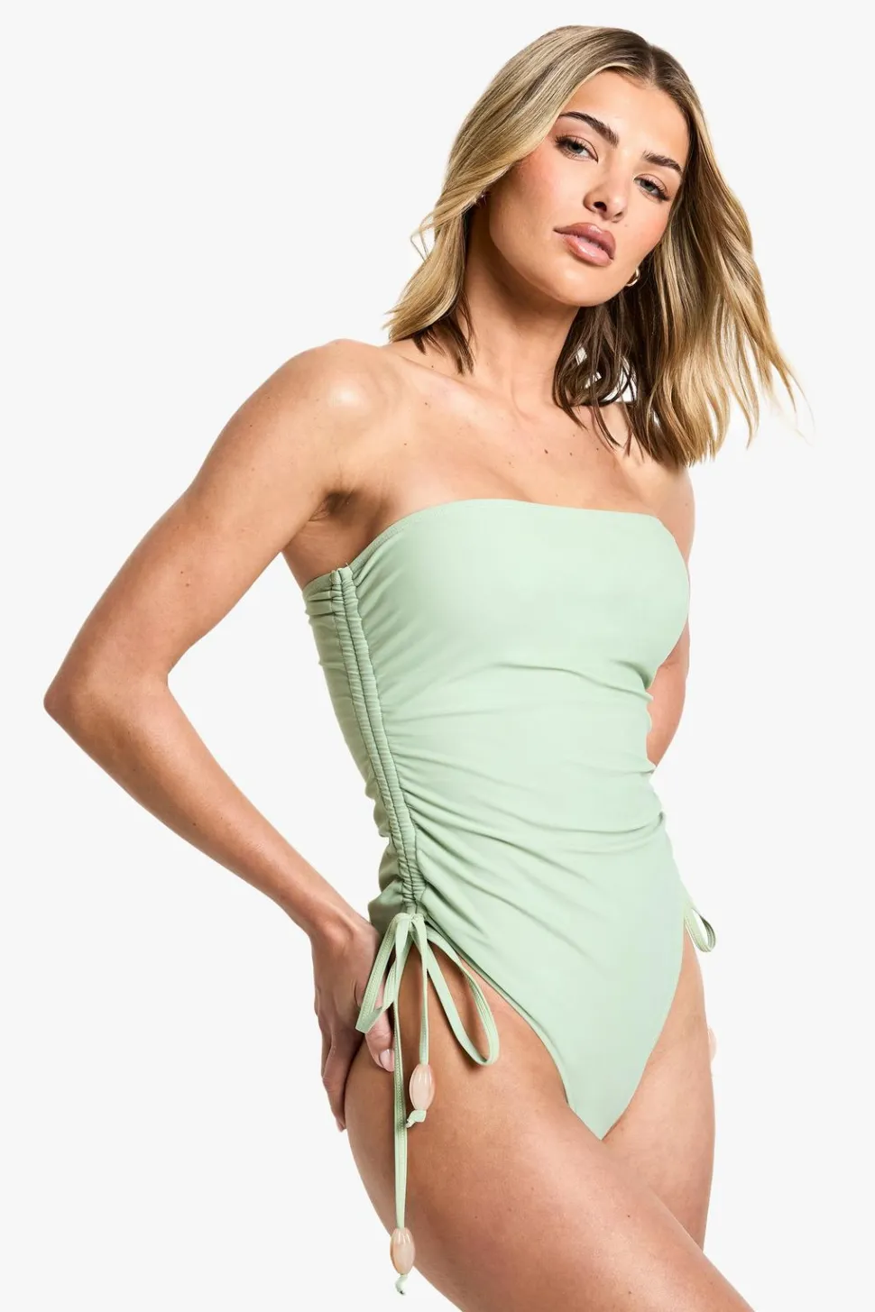 Beaded Ruched Swimsuit | Nasty Gal