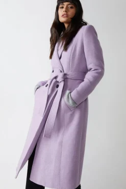 Belted Double Breasted italian wool Jacket | Nasty Gal