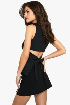 Bengaline Cinched In Waist Cut Out Back Top | Nasty Gal