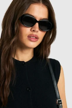 Black Frame Round Sunglasses | Nasty Gal