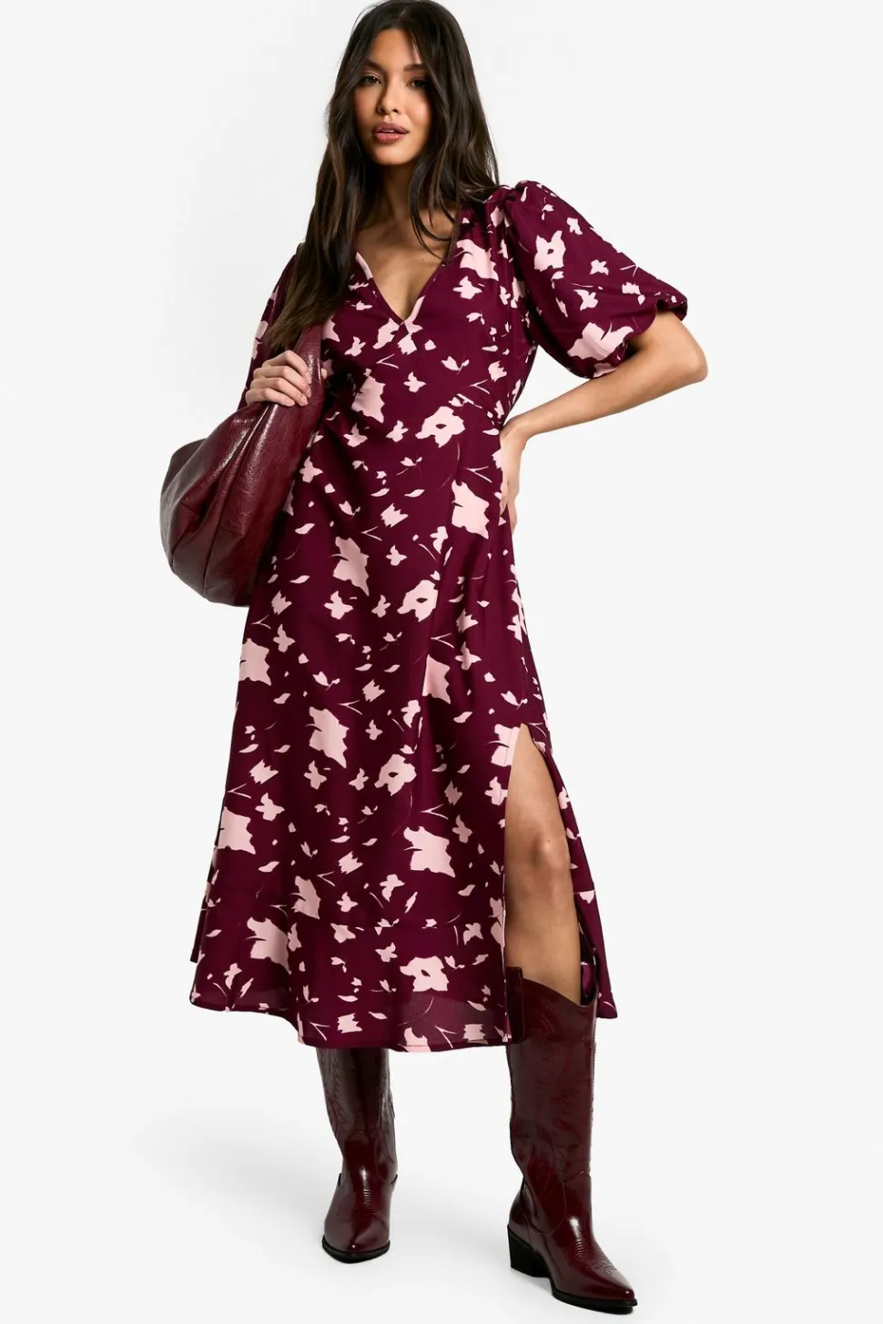 Blur Floral Print Midaxi Dress | Nasty Gal