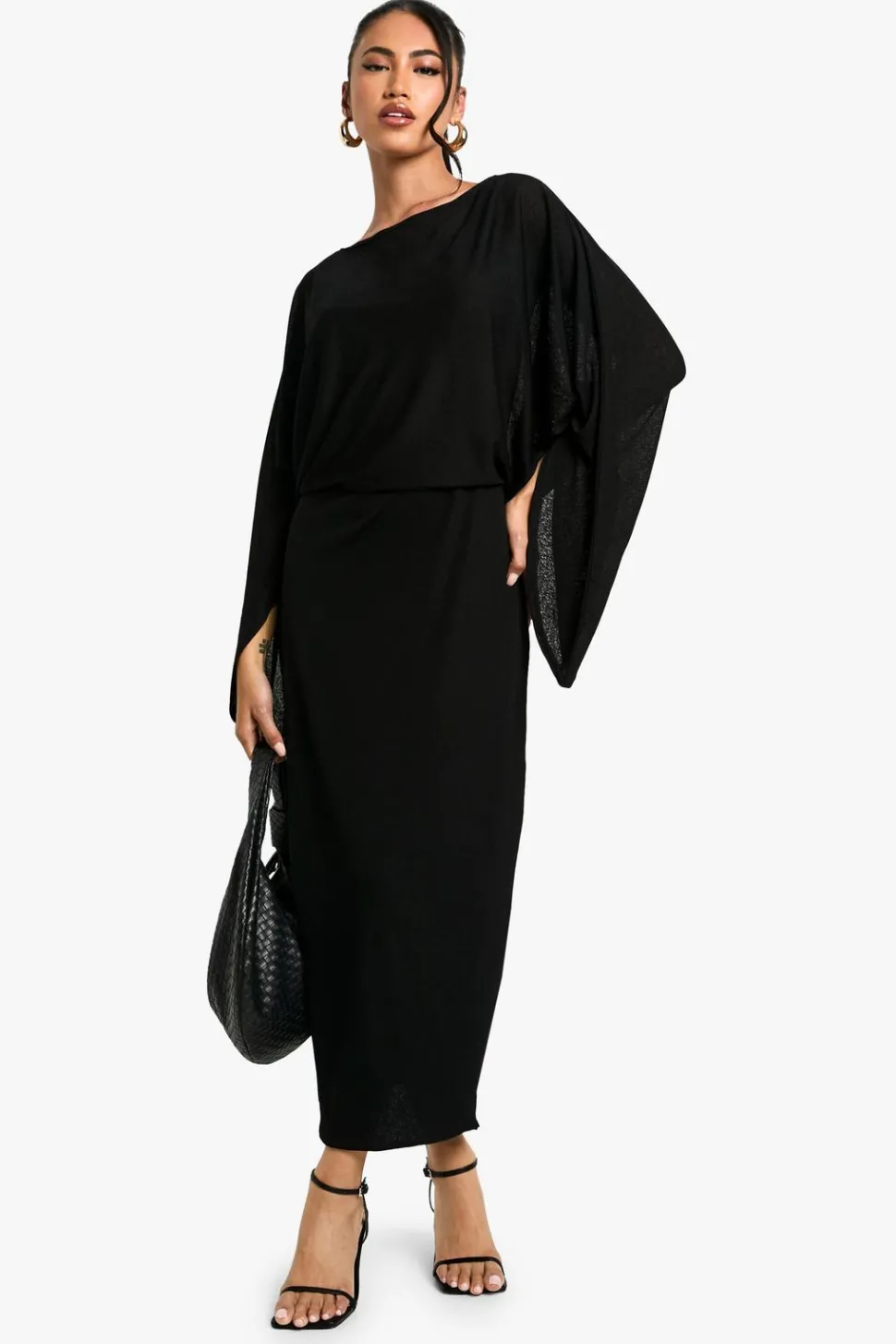 Boat Neck Flare Sleeve Midaxi Dress | Nasty Gal