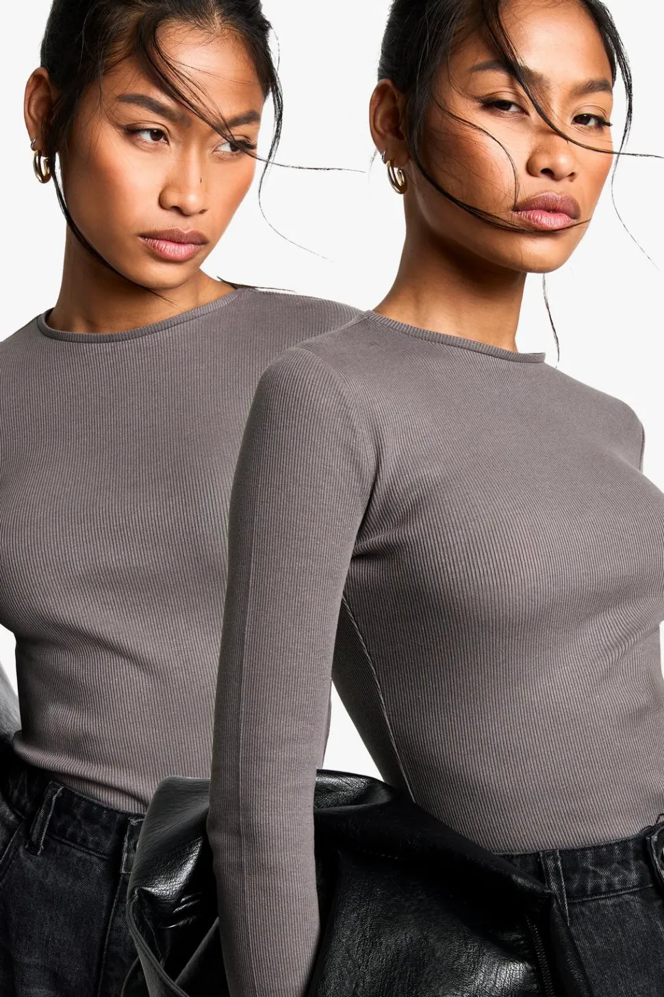 Boohoo Basics 2 Pack Crew Neck Long Sleeve Bodysuit | Nasty Gal