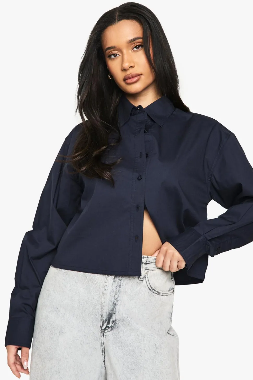 Boohoo Basics Cropped Shirt | Nasty Gal