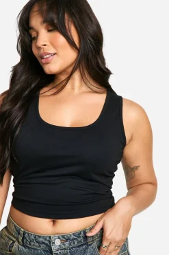 Boohoo Basics Plus Cotton Wide Strap Full Length Vest | Nasty Gal