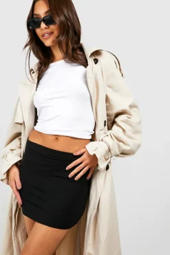 Boohoo Basics Solid Black High Waisted Mini Skirt | Nasty Gal