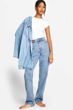 Boohoo Basics Straight Leg Jeans in Light Blue | Nasty Gal