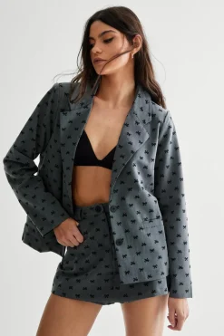 Bow Print Blazer | Nasty Gal