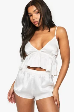 Bridal Satin Cami Top & Shorts Pyjama Set | Nasty Gal