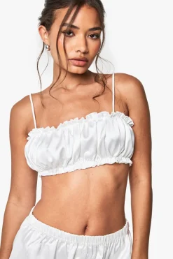Bridal Satin Frill Pyjama Bralet Top | Nasty Gal