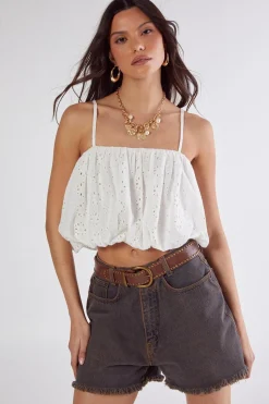 Broderie Puffball Cami Top | Nasty Gal