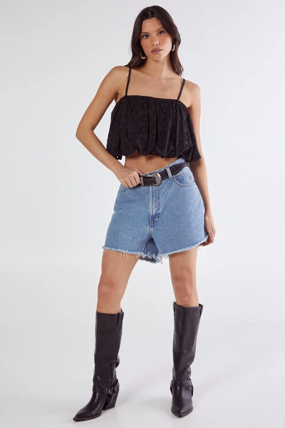 Broderie Puffball Cami Top | Nasty Gal