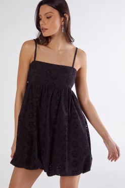 Broderie Puffball Strappy Mini Dress | Nasty Gal