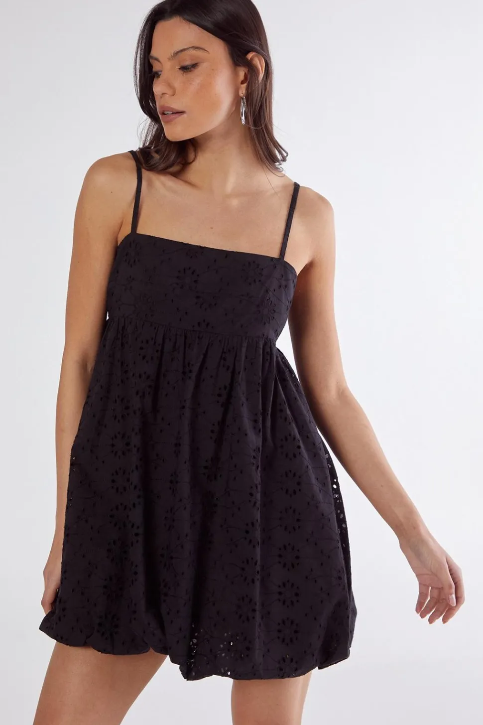 Broderie Puffball Strappy Mini Dress | Nasty Gal