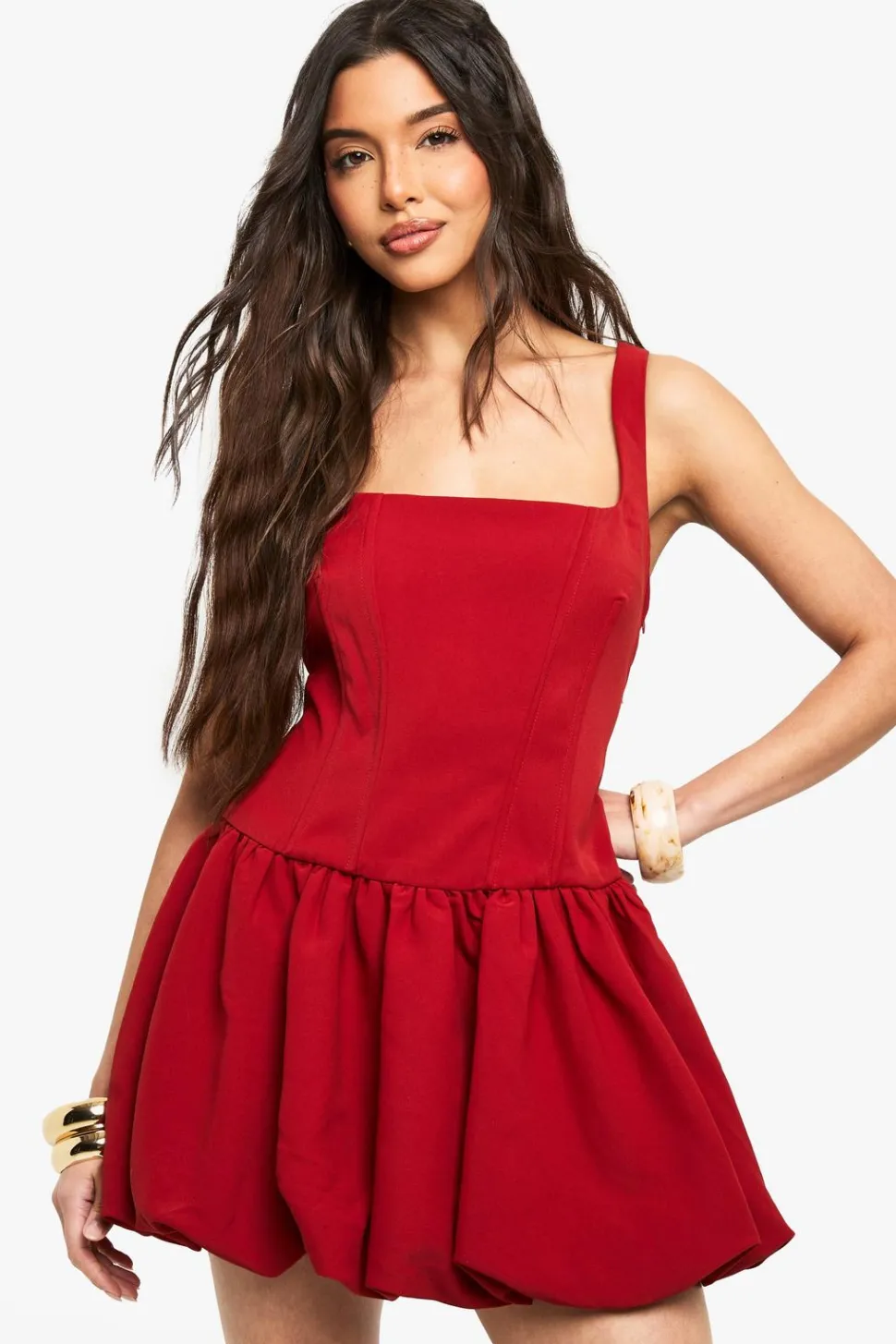 Bubble Hem Lace Up Mini Dresss | Nasty Gal