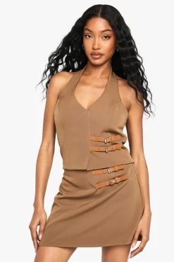 Buckle Detail Halterneck Waistcoat | Nasty Gal