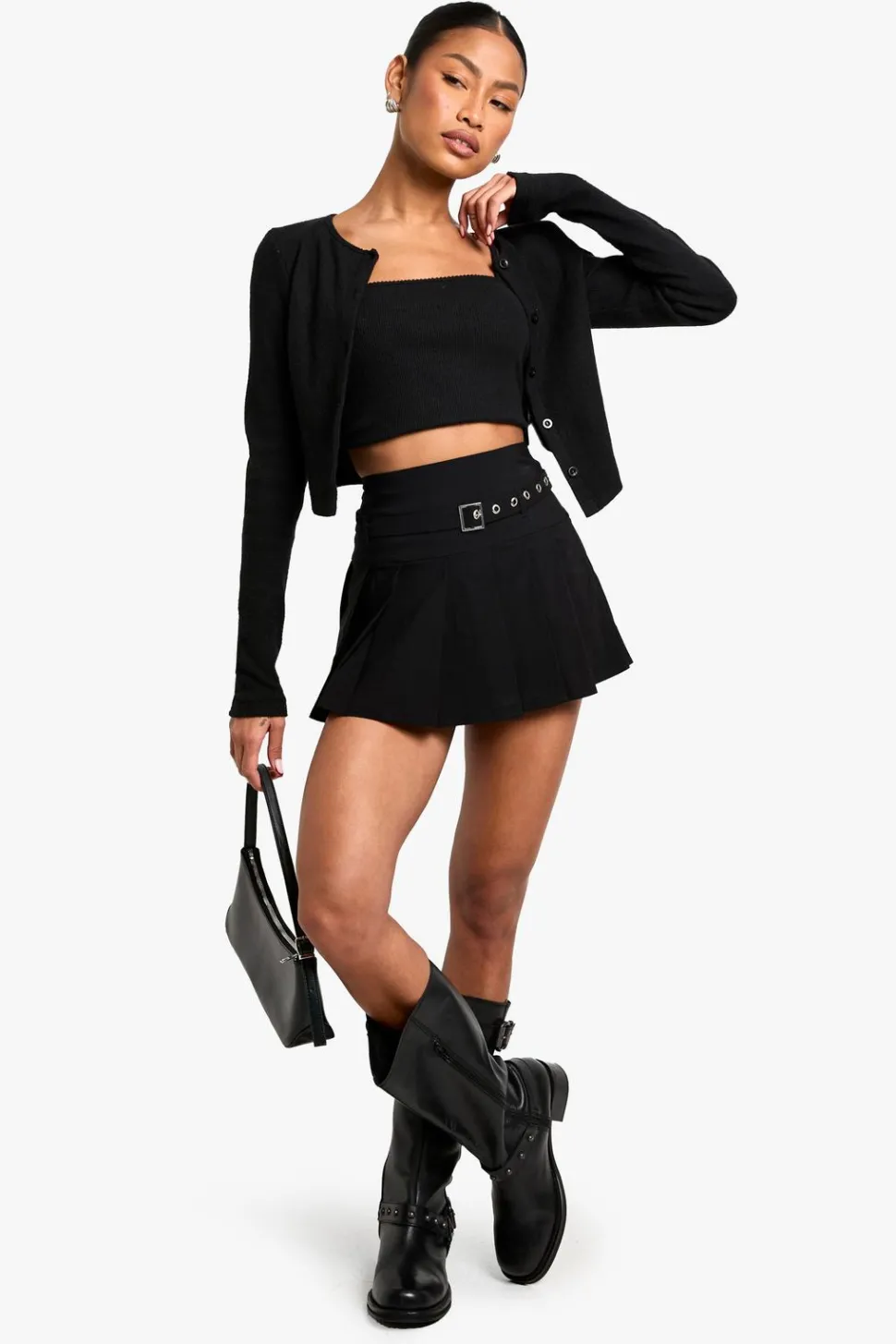 Buckle Detail Pleated Mini Skirt | Nasty Gal