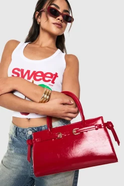 Buckle Strap Detail Structured Grab Bag | Nasty Gal