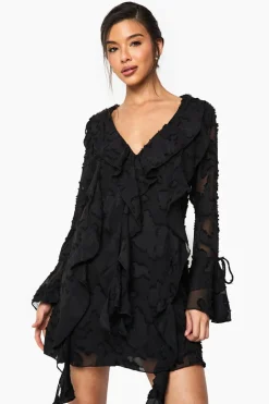 Burnout Floral Ruffle Shift Dress | Nasty Gal