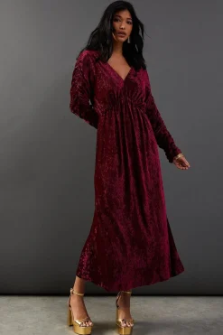 Burnout Velvet Batwing Midi Dress | Nasty Gal