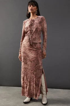 Burnout Velvet Column Maxi Skirt | Nasty Gal