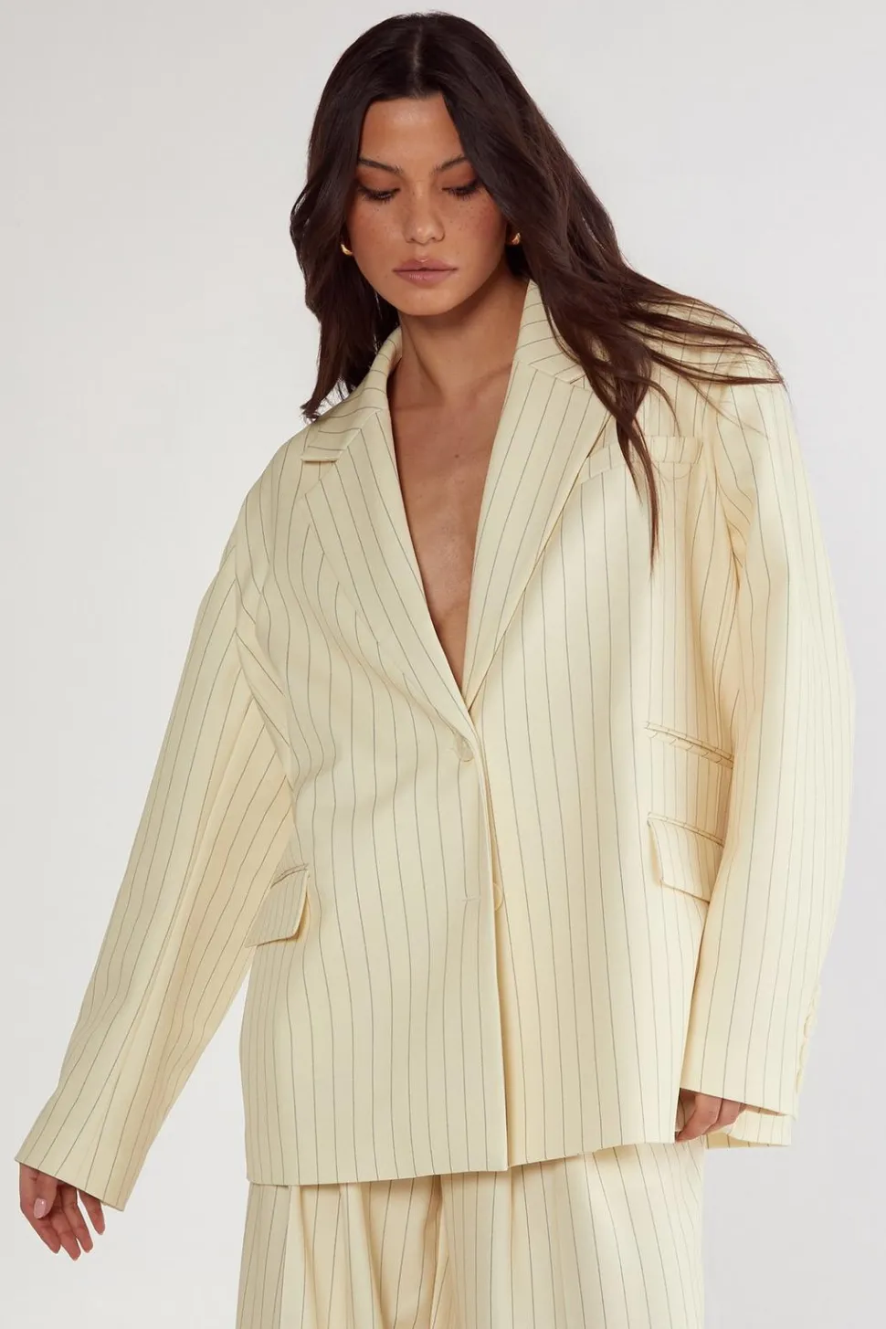 Butter Pinstripe Tailored Blazer | Nasty Gal