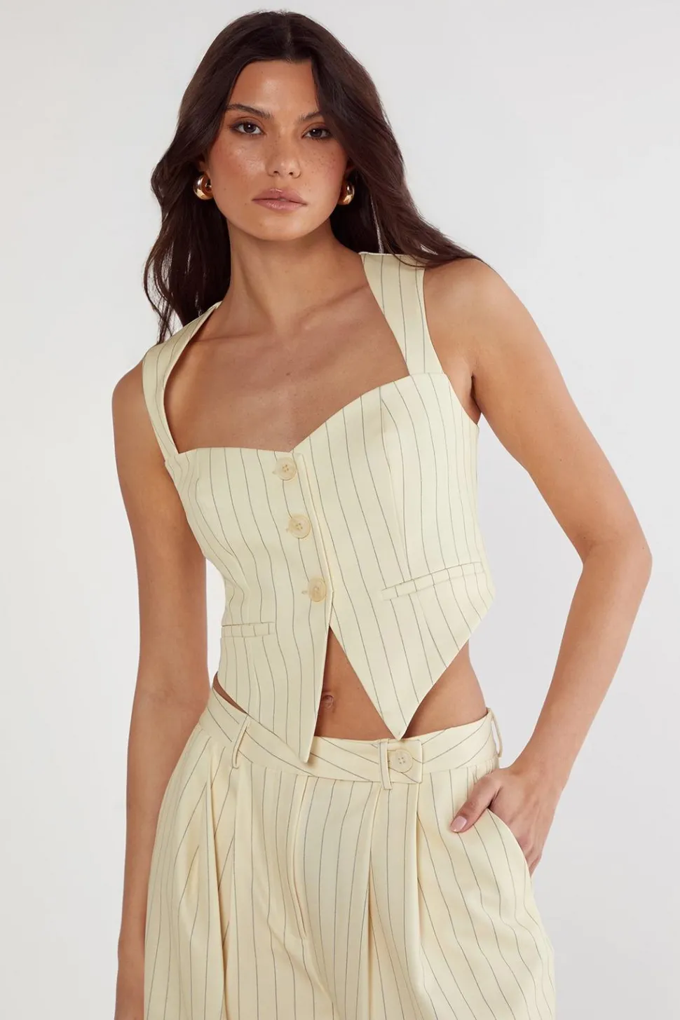 Butter Pinstripe Tailored Vest | Nasty Gal