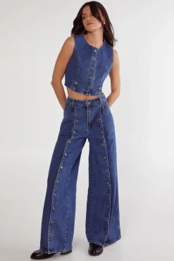 Button Front Wide Leg Jean | Nasty Gal