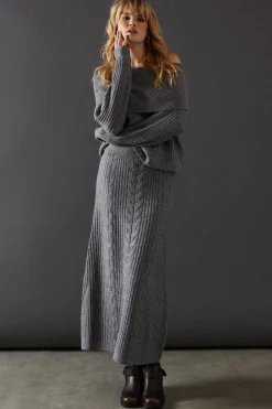 Cable Front Knitted Maxi Skirt | Nasty Gal