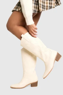 Calf Detail Embroidered Western Cowboy Boots | Nasty Gal