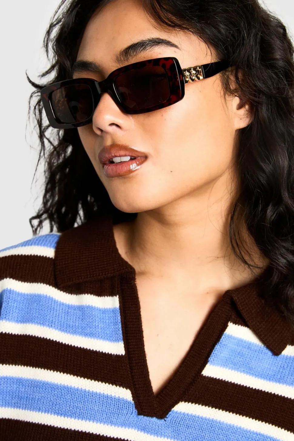 Chain Detail Tortoiseshell Square Sunglasses | Nasty Gal