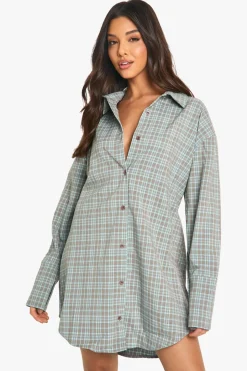 Check Cinched Waist Shirt Dress | Nasty Gal