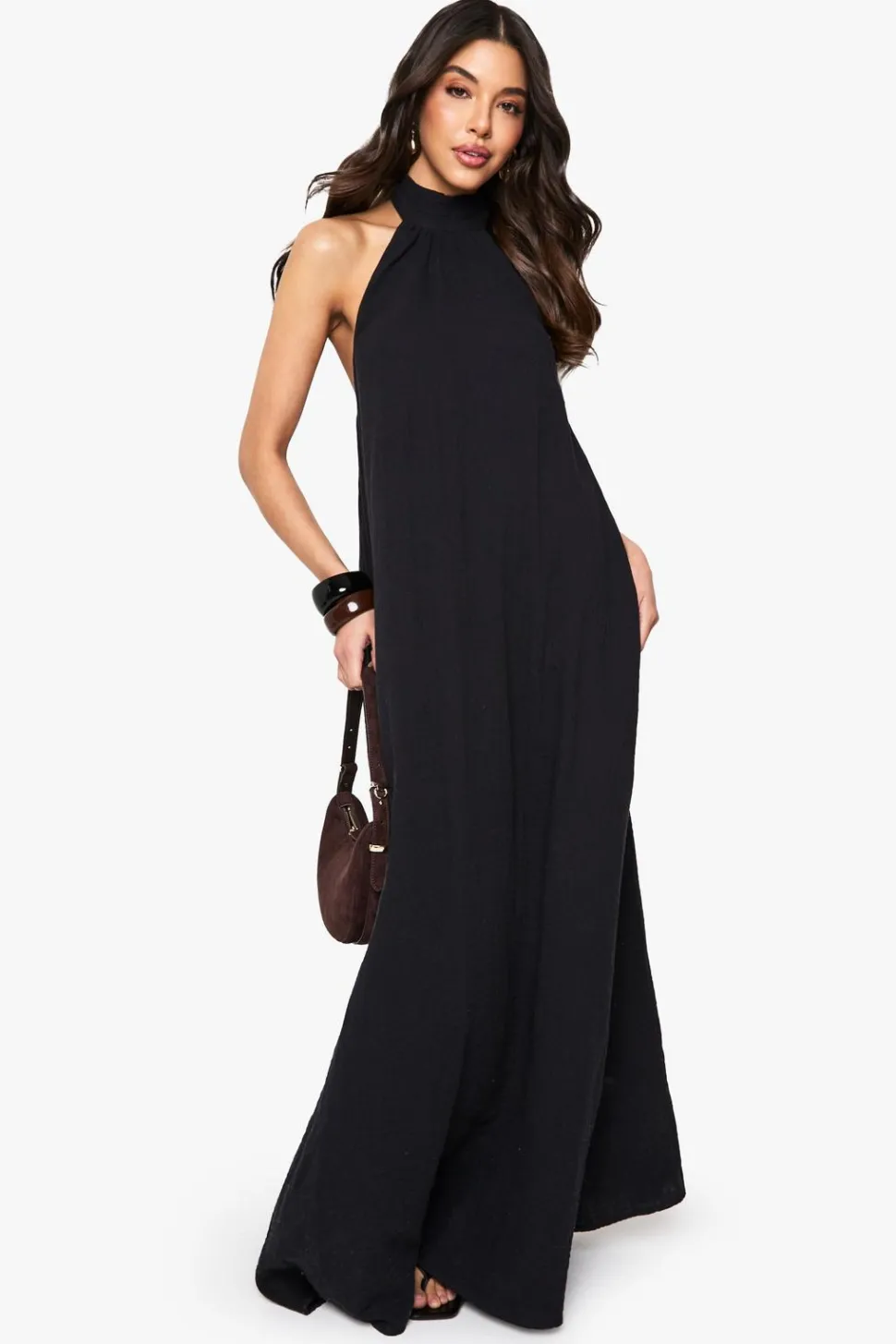 Cheesecloth Halterneck Maxi Dress | Nasty Gal