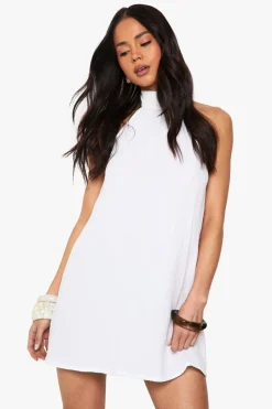 Cheesecloth Halterneck Mini Dress | Nasty Gal