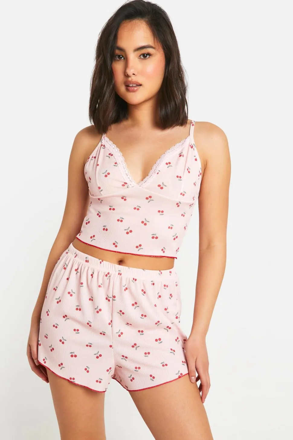 Cherry Print Cami And Short Pyjama Set | Nasty Gal
