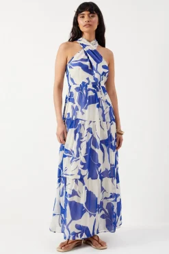 Chiffon Floral Halter Tier Maxi Dress | Nasty Gal