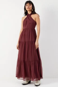 Chiffon Halter Tier Maxi Dress | Nasty Gal