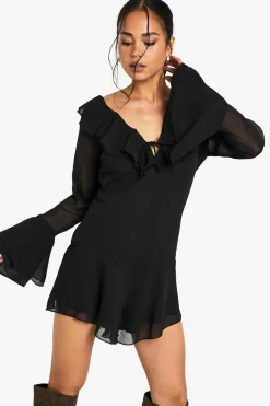 Chiffon Ruffle Godet Hem Playsuit | Nasty Gal