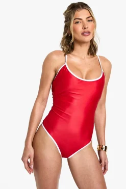 Contrast Binding Strappy Swimsuit | Nasty Gal