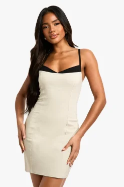 Contrast Insert Bengaline Mini Dress | Nasty Gal
