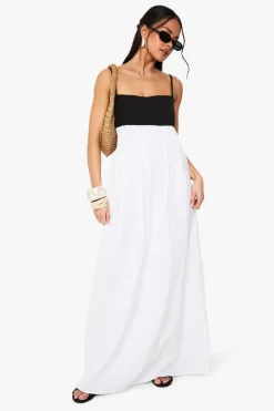 Contrast Linen Smock Maxi Dress | Nasty Gal