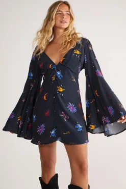Conversational Extreme Sleeve Button Down Mini Dress | Nasty Gal
